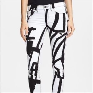 Rag & Bone Black & White abstract graphic jeans